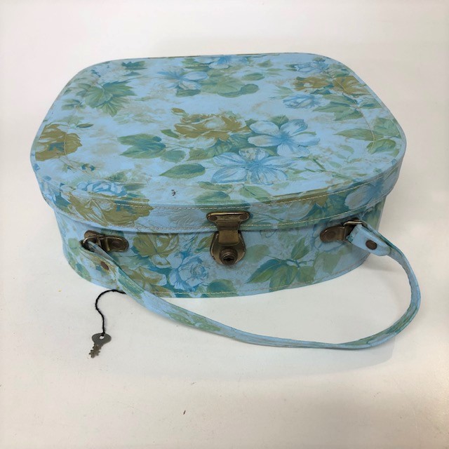 BEAUTY CASE, 1960s Blue Floral 